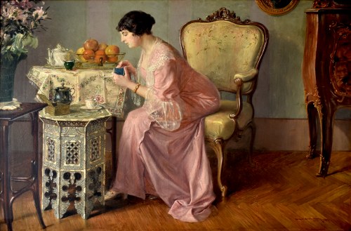Poranek przy czarnej kawie, 1913, Leonard Winterowski