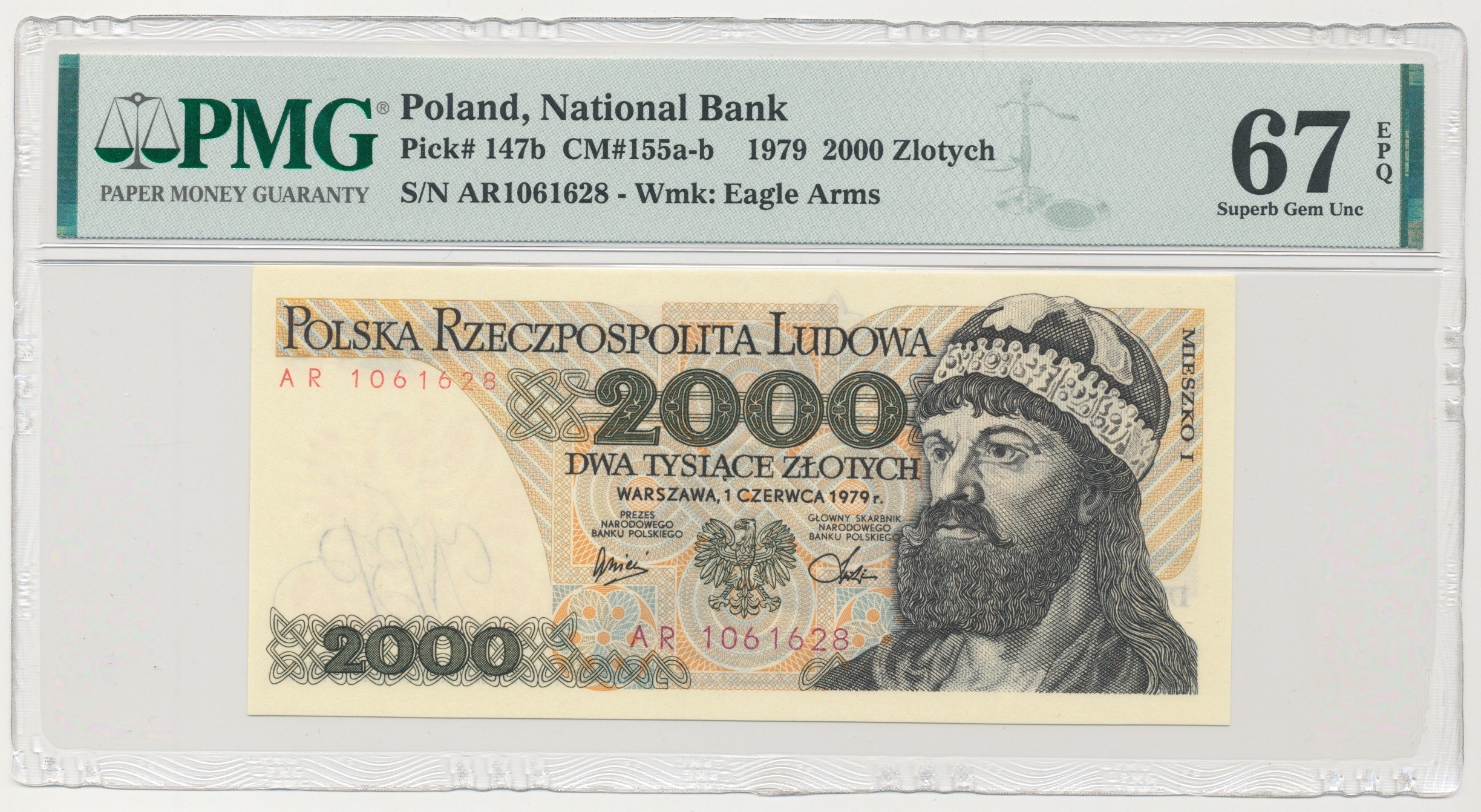 Банкнота сувенирная Польша 10 злотых Король Мешко 1 позолота UNC. 5000 злотых в рублях