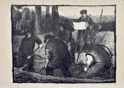 Kopanie dołu, 1950, Stefan Suberlak