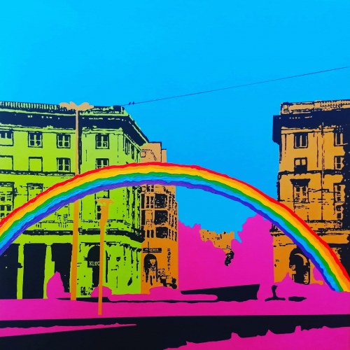 Plac Zbawiciela z tęczą, 2020, Maria Michoń