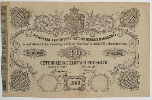Powstanie Styczniowe, 1863, Obligacja Tymczasowa Pożyczki Ogólnej Narodowej