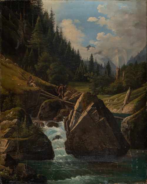Potok w Tatrach, lat 60. XIX w., Alfred Schouppe