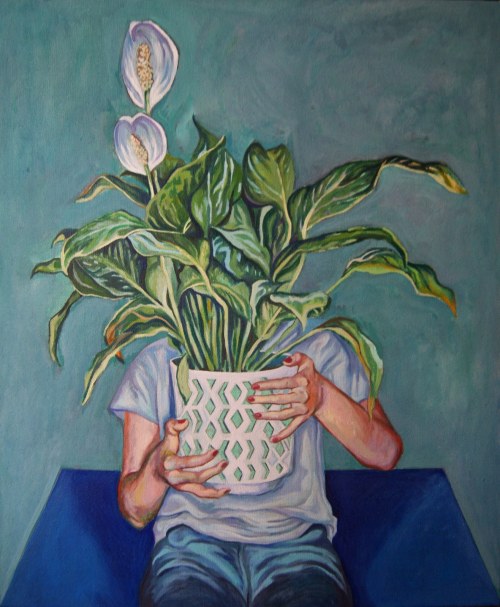 Portret ze skrzydłokwiatem, 2019, Katarzyna Jakubowska