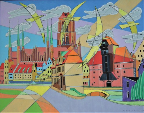 Gdańsk widok z Ołowianki, 2018, Czesław Tumielewicz
