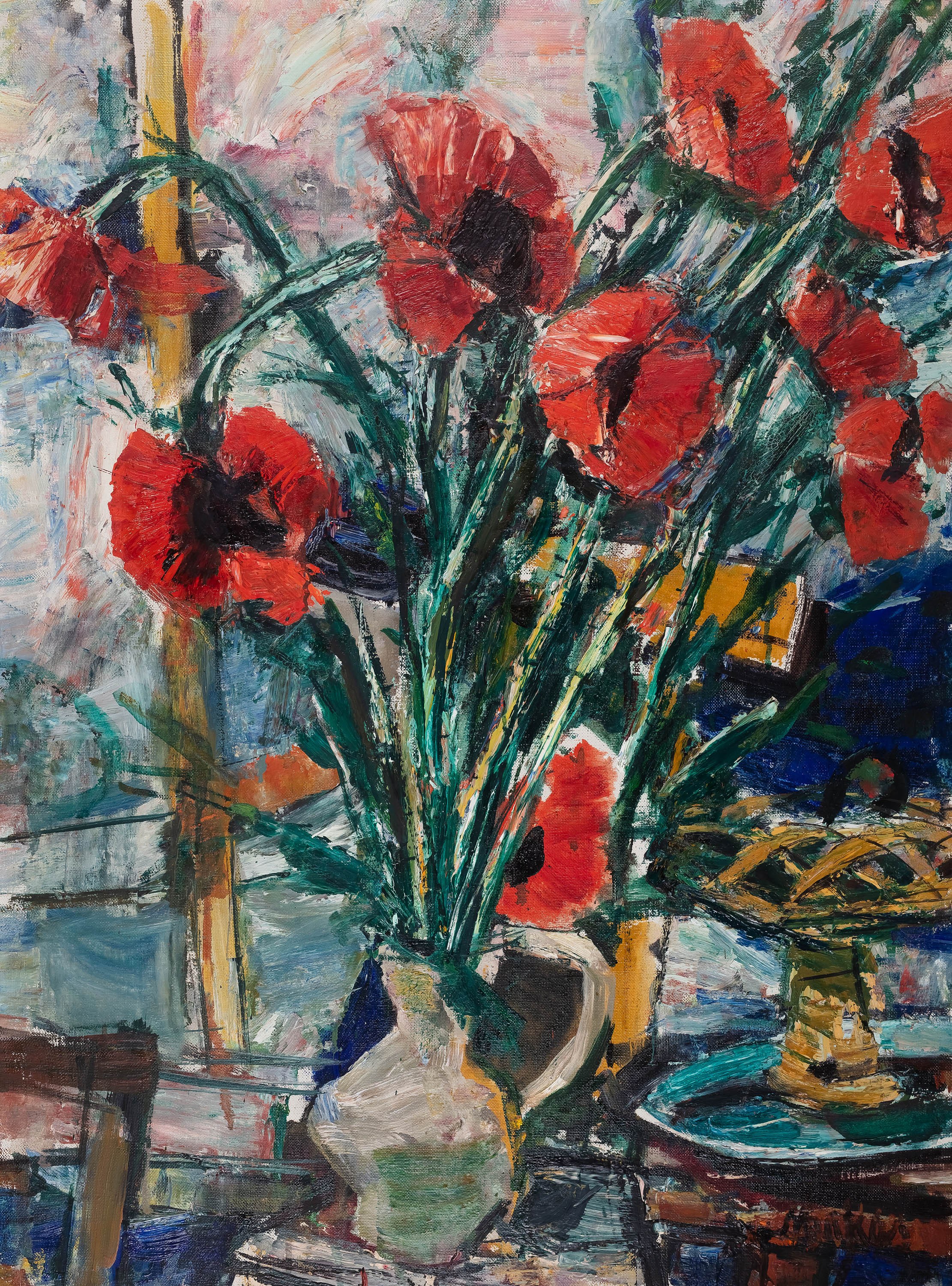 Гогу мак. Винсент Ван Гог маки. Van Gogh Vase with Cornflowers and Poppies. Zygmunt Jozef Menkes (1896-1986). Bunch of Flowers in a Vase. 1930.