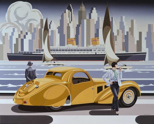 Kobieta i żółte Bugatti, 2020, Tomasz Kostecki