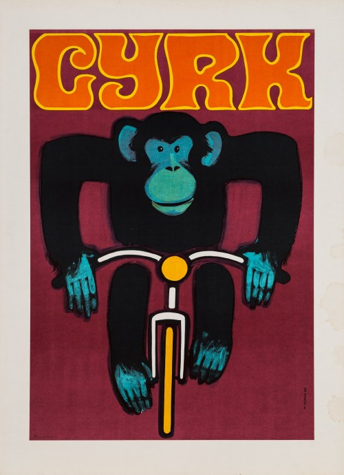 Cyrk. Małpa na rowerze, 1968 r., Wiktor Górka