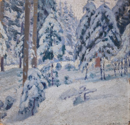 Pejzaż zimowy z Istebnej, 1921, Jan Wałach
