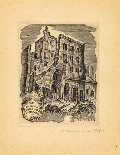 Dom na Rynku Starego Miasta w Warszawie, 1946, Leon Kosmulski
