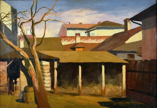 Pejzaż z zabudowaniami, Tadeusz Rutkowski