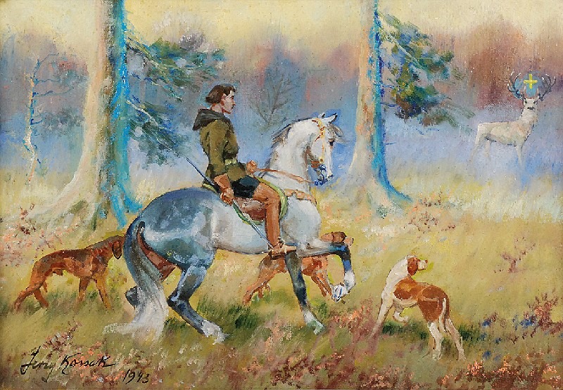 Jerzy KOSSAK (1886-1955), Św. Hubert, 1943