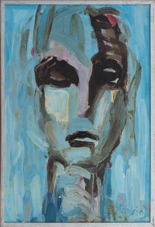 XX w., Portret w błękitach, 1990, Jakub Stankiewicz