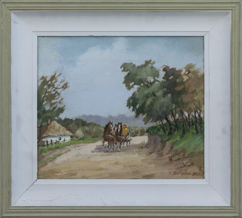 Pejzaż z furmanką, 1984, Feliks Dołgań