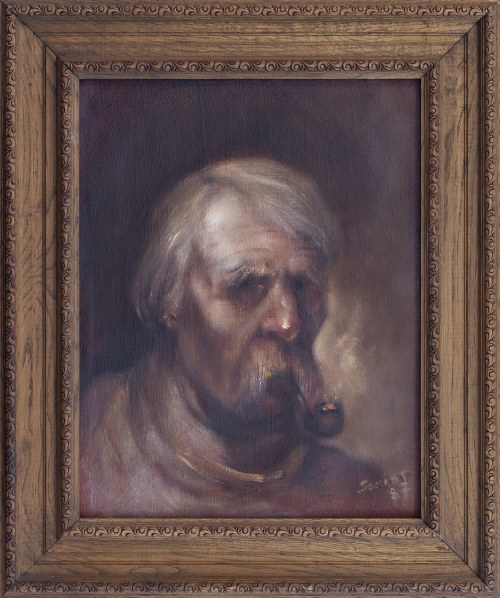 Palący fajkę, 1987, Stefan Szmidt