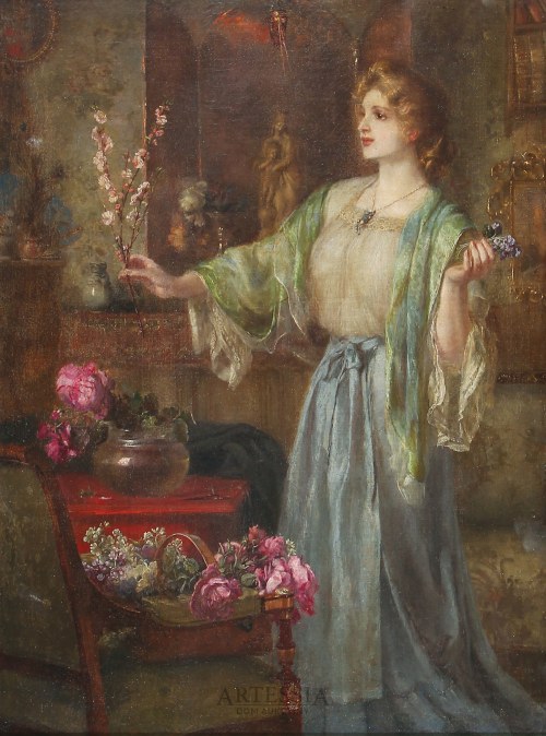Układanie bukietu, ok. 1902, Otolia Kraszewska