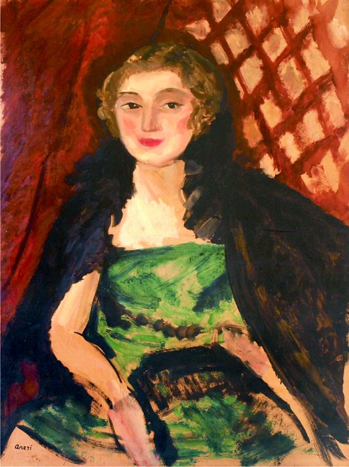 Portret kobiety w zielonej sukni, ok. 1912, Irena Weiss