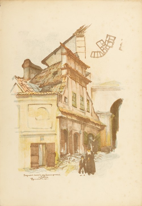 Fragment bazaru przy Bramie Grodzkiej, 1918, Jan Kanty Gumowski