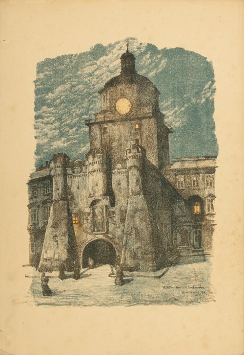 Brama Krakowska nocą, 1918, Jan Kanty Gumowski