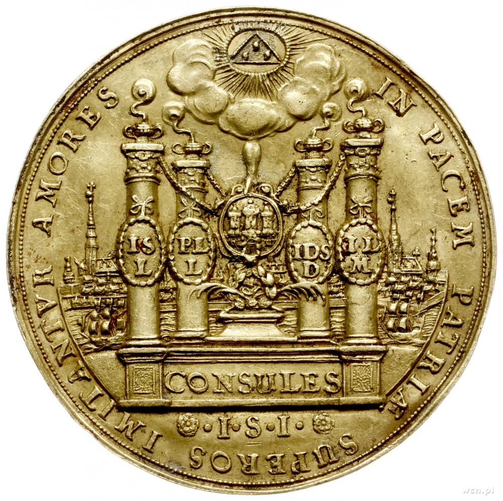 10 dukatowy portugał z 1694 r., autorstwa J. Reteke; Aw...