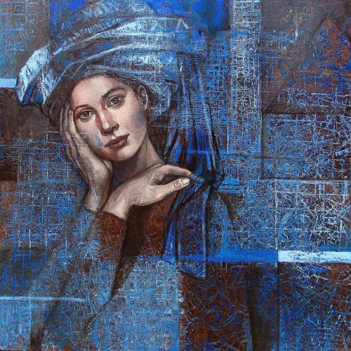 Niebieski turban II, 2020, Mira Skoczek-Wojnicka