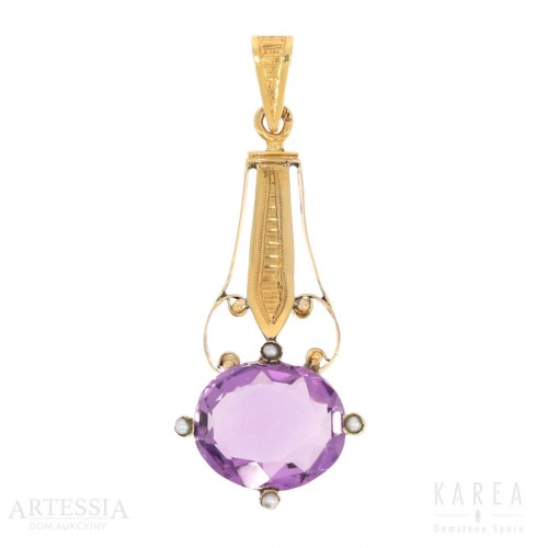Rosja, XIX/XX w., Wisiorek Z Ametystem