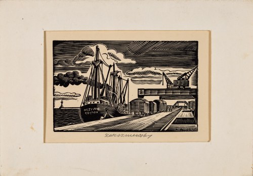 Port w Gdyni, 1940, Kazimierz Wiszniewski