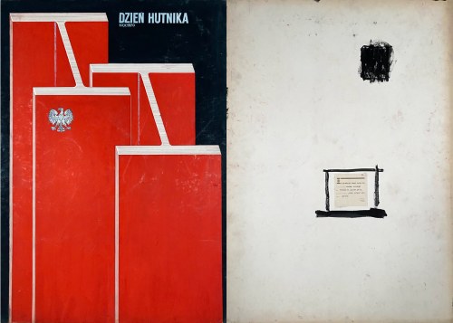Oryginalny projekt plakatu wystawiany na Ogólnopolskim Biennale Plakatu Polskiego w Katowicach 1971 r. „…Dzień Hutnika”, 1970, Edward Michalak