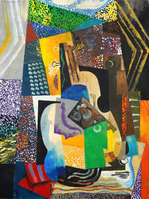Francja), Skrzypce i koszyk owoców, 1921, Louis Marcoussis