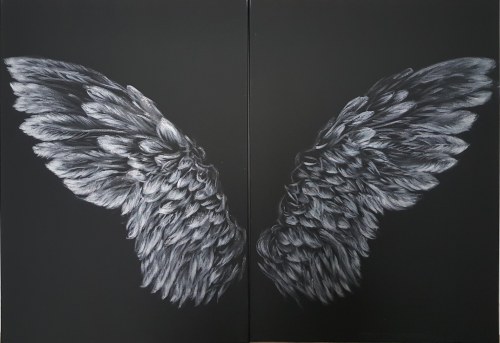 Argentum Volantes, dyptyk, 2019, Joanna Mikołajczyk