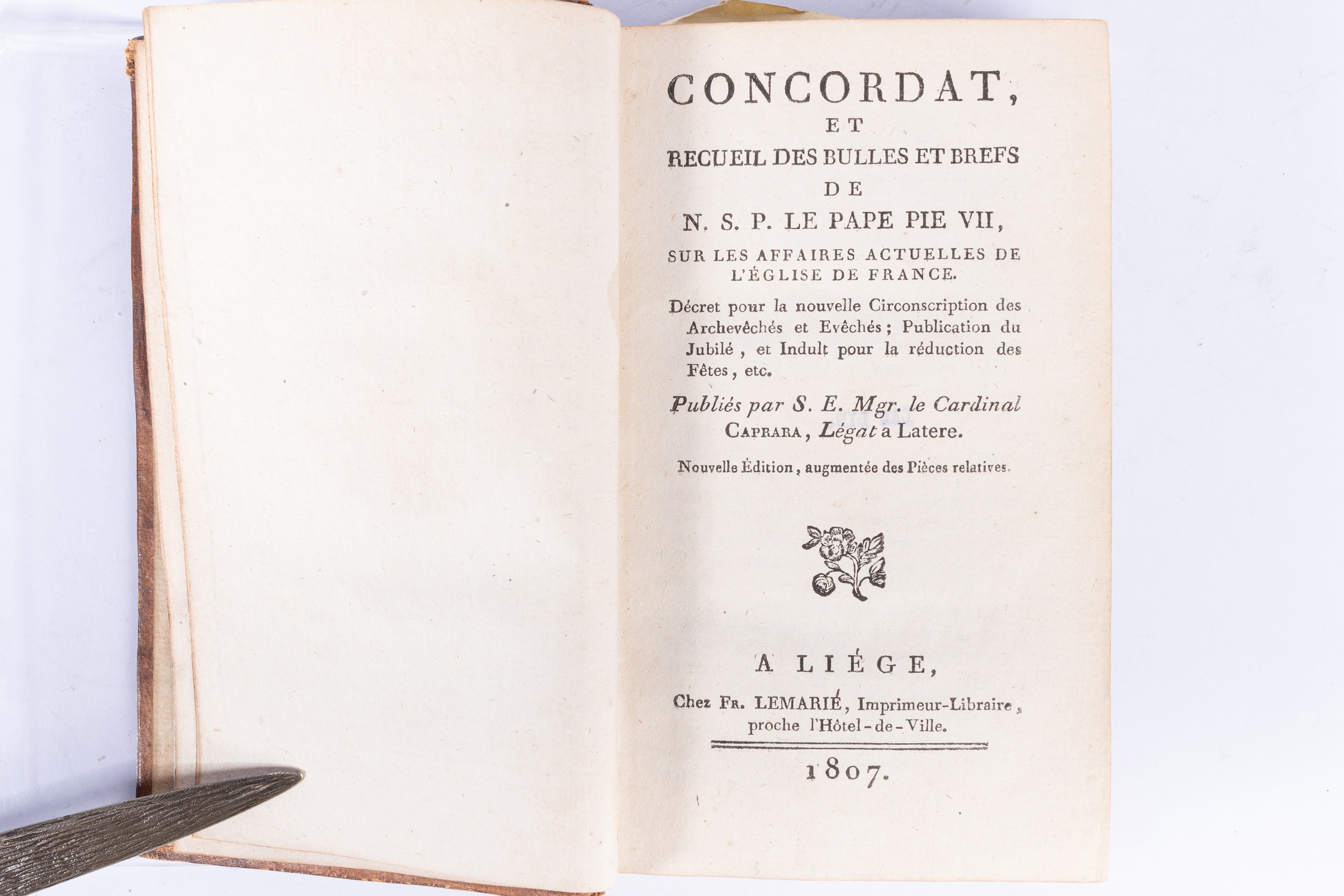 PIE VII [PIUS VII], Giambattista CAPRARA - Concordat, Et Recueil Des ...