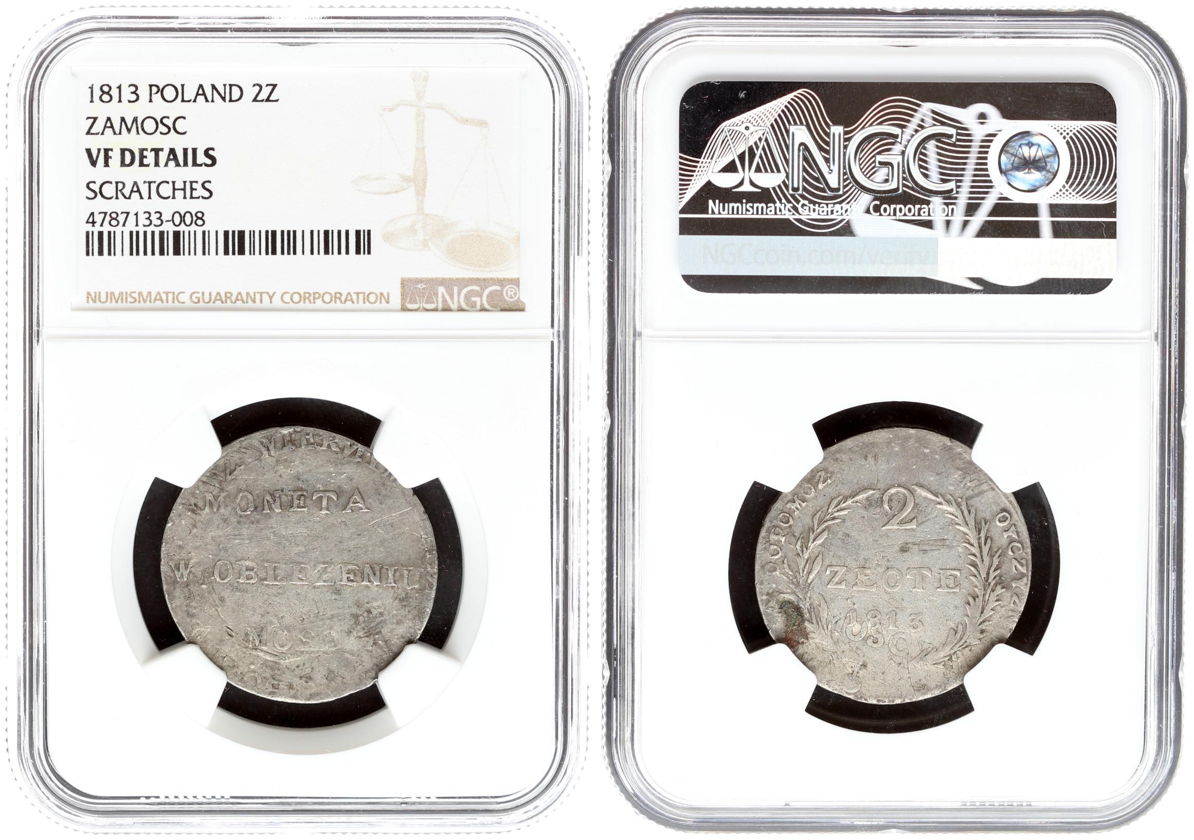 Poland Zamosc 2 Zloty 1813(b) 'Siege of Zamosc Fortress ...