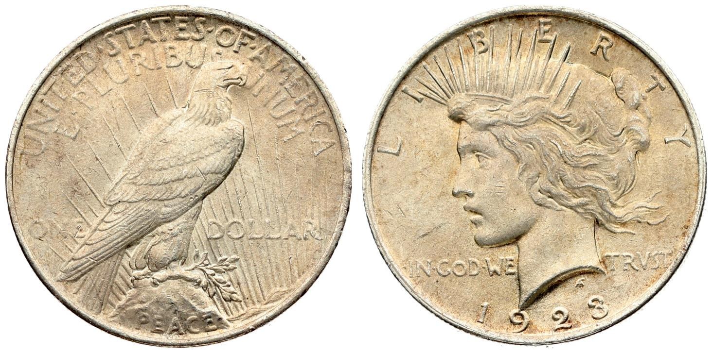 USA 1 Dollar 1923 'Peace Dollar' Philadelphia. Averse: Capped head of ...