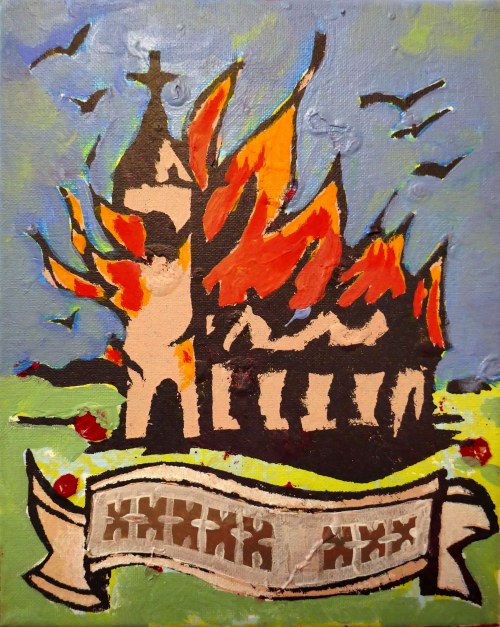 Bez tytułu, płótno, akryl, 24x30 cm, 2020. Sygnowany na odwrocie: Paweł Jarodzki 2020, Paweł Jarodzki