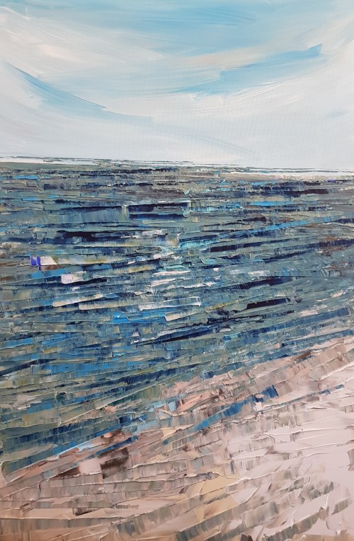 Bałtyk, 2020r., akryl na płótnie, 100x70cm, sygn.p.d ASW, Agnieszka Słońska-Więcek