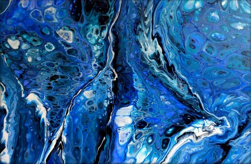 Burza na morzu, 2019r., akryl na płótnie, 40x60cm, sygn.na odwrociu, Katarzyna Fiejka