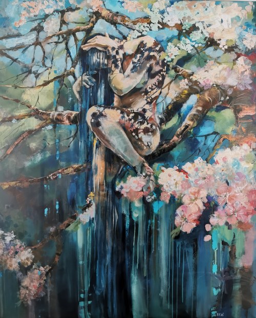 WIOSENNY DESZCZ 100 x 120 cm., Aleksandra Wiśniewska