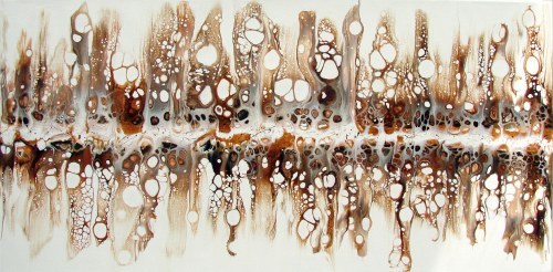 Zapach kawy, 2019r., akryl na płótnie, 40 x 80 cm, sygn.na odwrociu, Katarzyna Fiejka