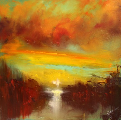 Kolorowy wiatr, 2020r., olej na płótnie, 60 x 60cm, sygn.p.d Szabra'20, Paulina Szabra