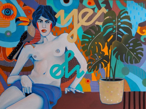 Ona i monstera, 2018, Marcin Painta