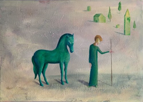 Zielony koń, 2021 r., Paweł Piskozub
