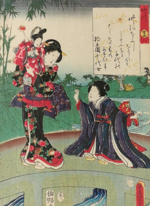 Na moście, Utagawa Kunisada