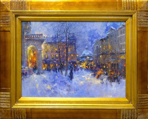 Lwów, wieczór na rynku, 2018, Anatol Martyniuk