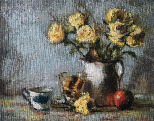 ur. 1969), Martwa natura z kwiatami, 2017, Mateusz Drawa