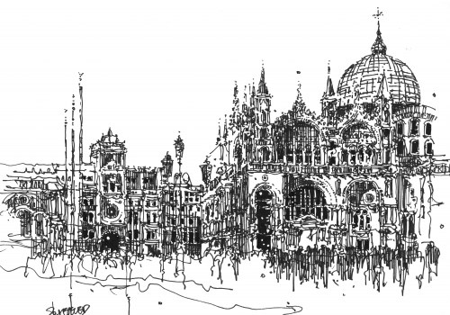 „Bazylika San Marco, widok z Piazzetty”, 2017, Beata Malinowska-Petelenz