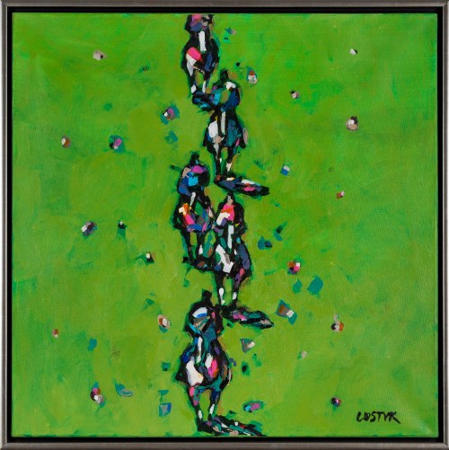 Five riders on green, 2015, Bogusław Lustyk