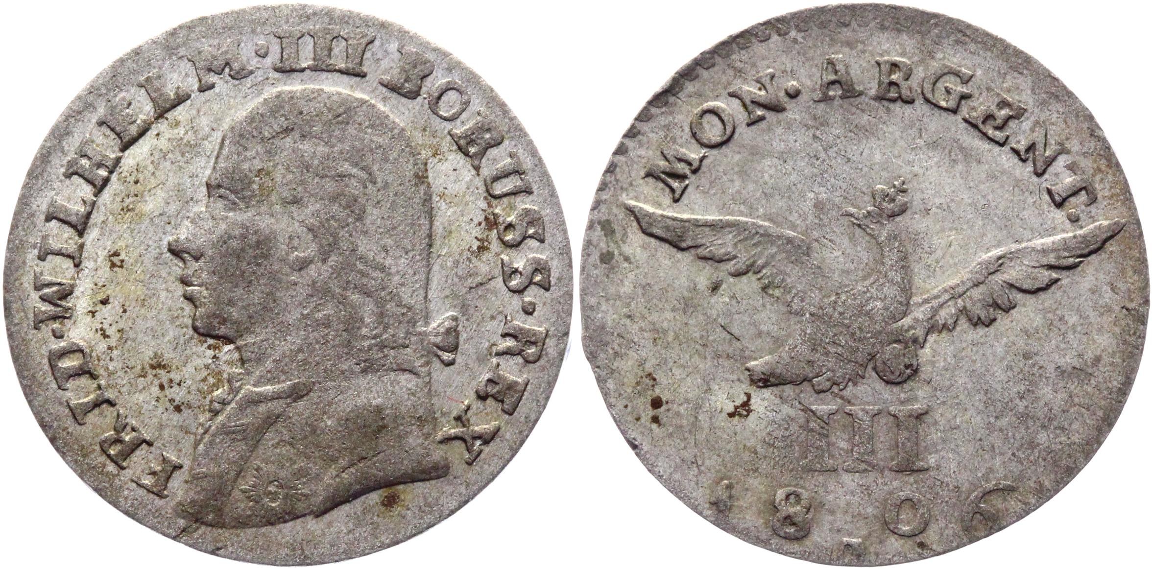 03 1800. Монета Friedr. Wilhelm 3. Bruxelles 1807 монета.