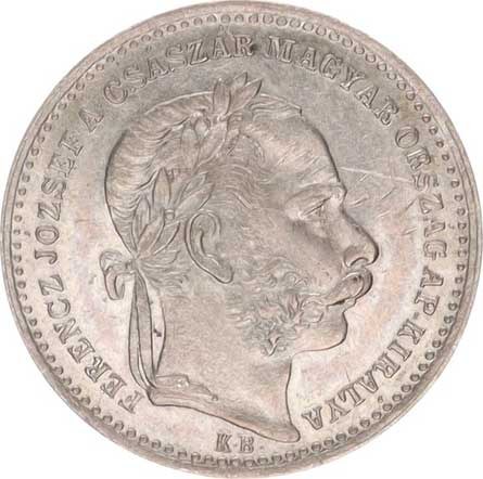 František Josef I.(1848-1918), 20 Kr. 1868 KB - MAGYAR KIRÁLYI "R", Nep ...