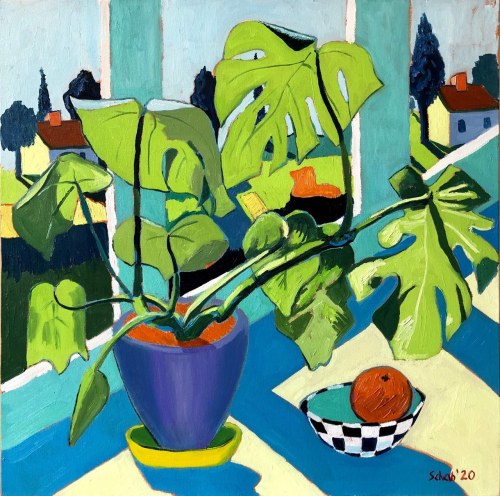 Martwa natura z monsterą, 2020, David Schab