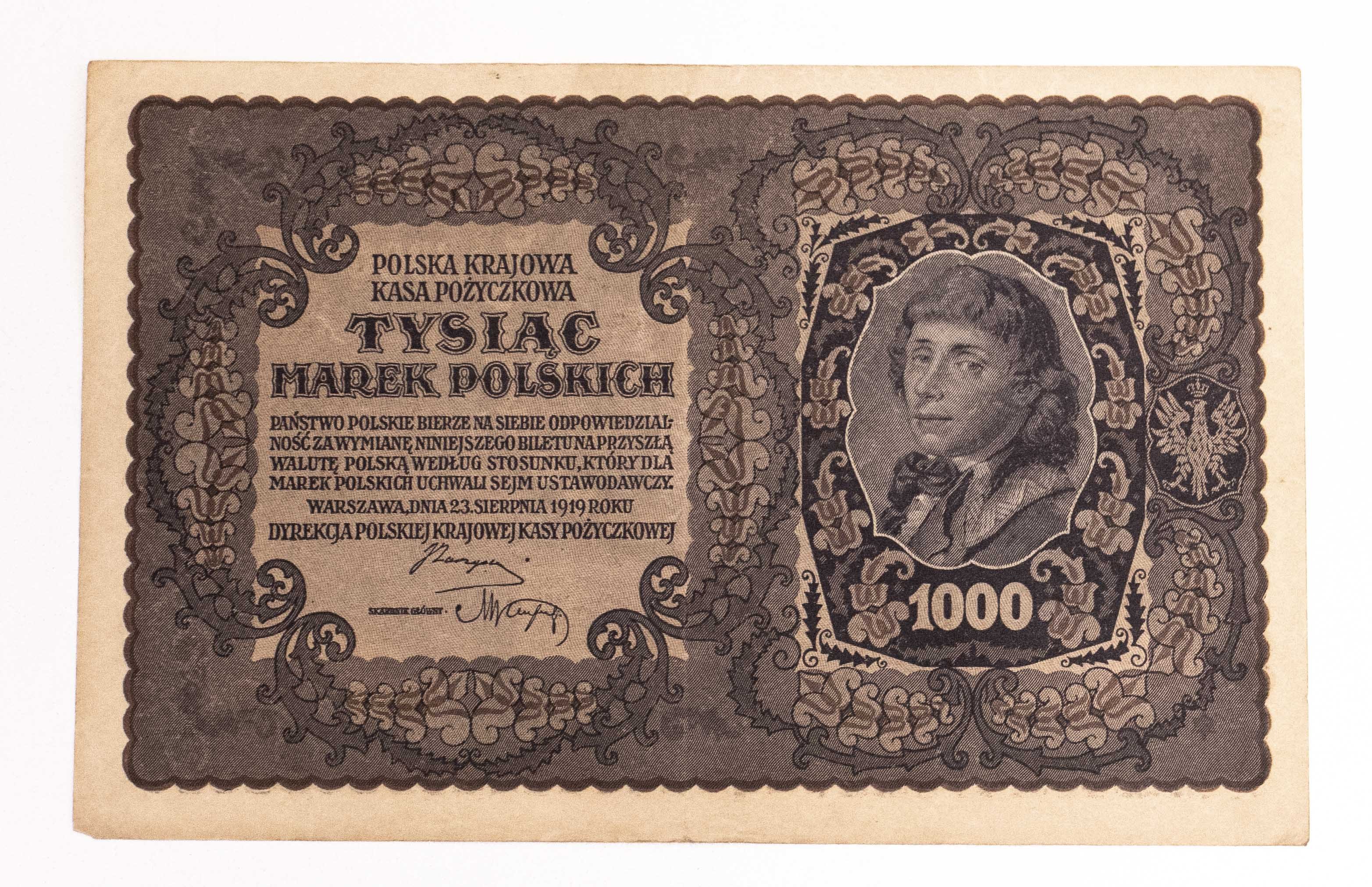 Polska, II Rzeczpospolita (1919 - 1939), 1000 marek polskich 23.08.1919