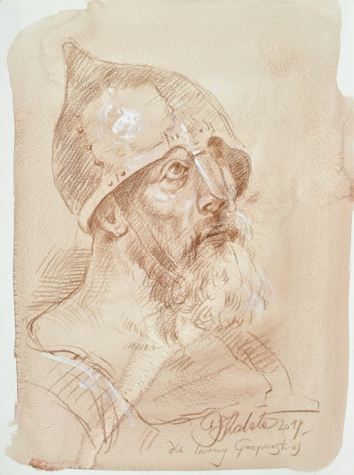 Popiersie rycerz z prawego profilu, 2019, Dariusz Kaleta